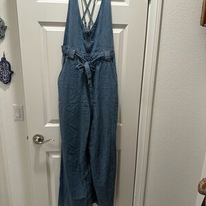 Free People Blue Denim Jumpsuit